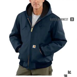 Mens Carhartt dark navy duck insulated jacket